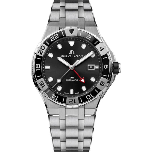 MAURICE LACROIX MOD. AIKON VENTURER GMT in stainless steel with sapphire dial, 43mm case, 30 ATM water resistance, automatic movement.