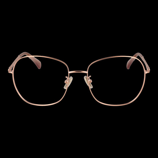 Front view of MAX MARA MOD. MM5077-H 56033 eyewear for ladies, featuring elegant gold metal frames on a black background.