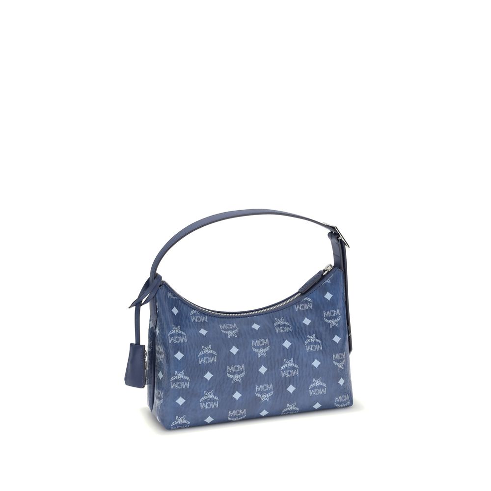 MCM Blue Fabric Shoulder Bag