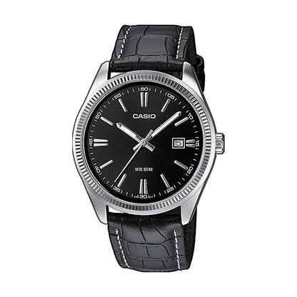 CASIO COLLECTION Mod. DATE. LEATHER - BLACK