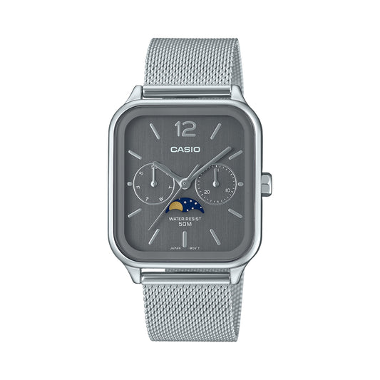 CASIO COLLECTION Mod. MOONPHASES - GREY MESH MTP-M305M-8AVER