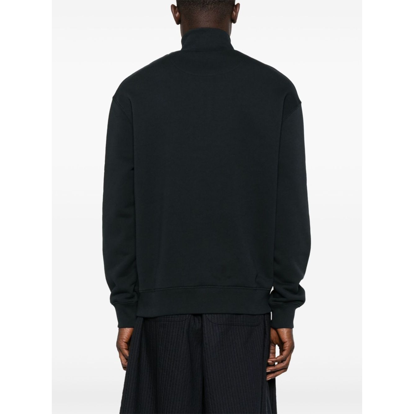 Back view of Maison Kitsuné MAISON KITSUNE' Sweaters Grey with ribbed cuffs and hem.