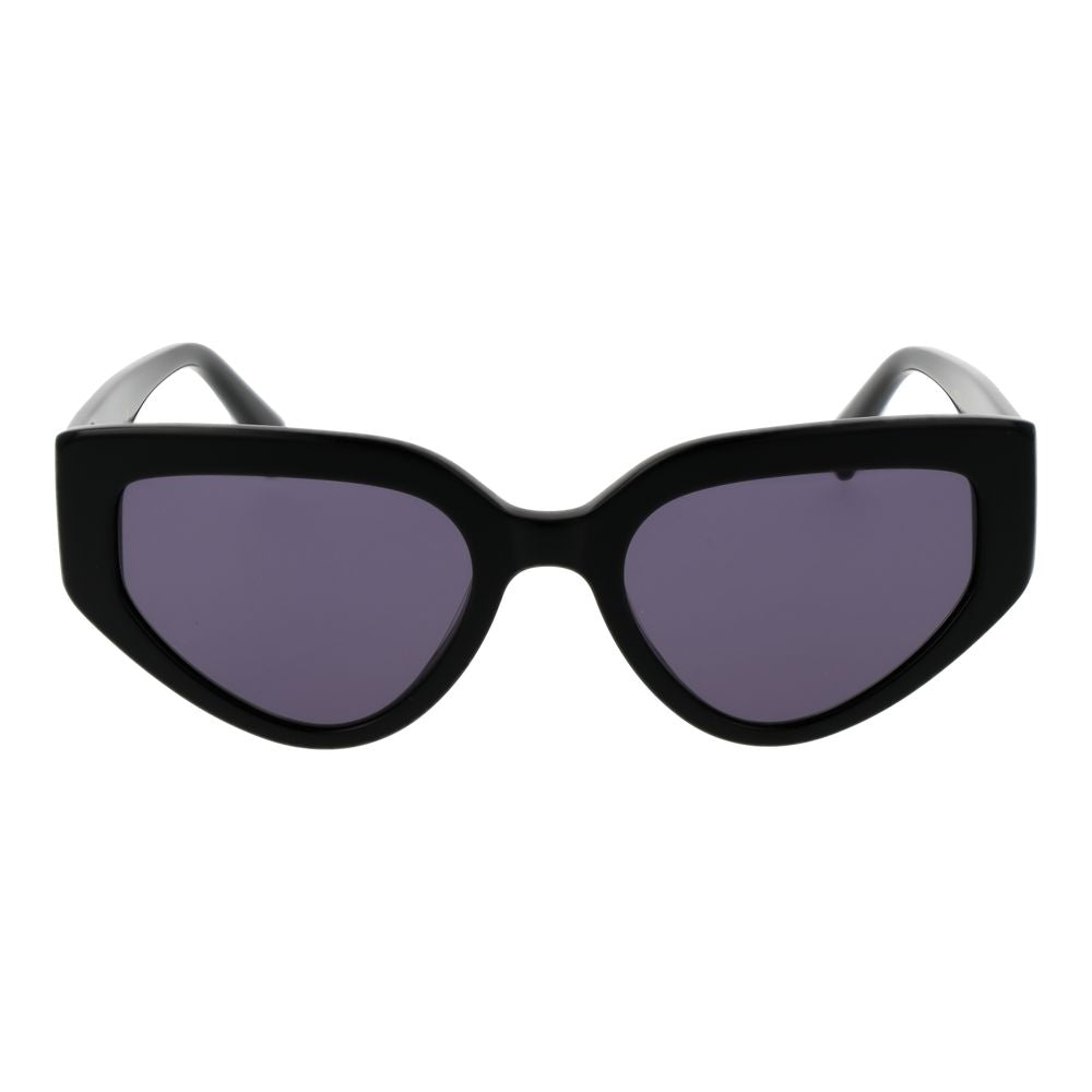 Maje Black Women Sunglass, cat eye style, black acetate frame, grey plastic lenses, full-rim, UVA & UVB protection, size 52-20-140.