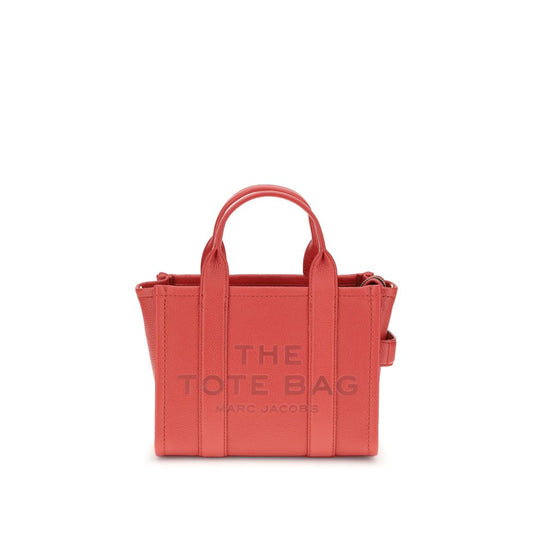 Marc Jacobs Red Calf Leather Bos Taurus Handbag with zippered closure and two stiff tubular handles.
