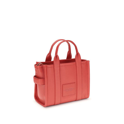Marc Jacobs Red Calf Leather Bos Taurus Handbag with top handles and shoulder strap, made of grained leather and zippered closure for security.