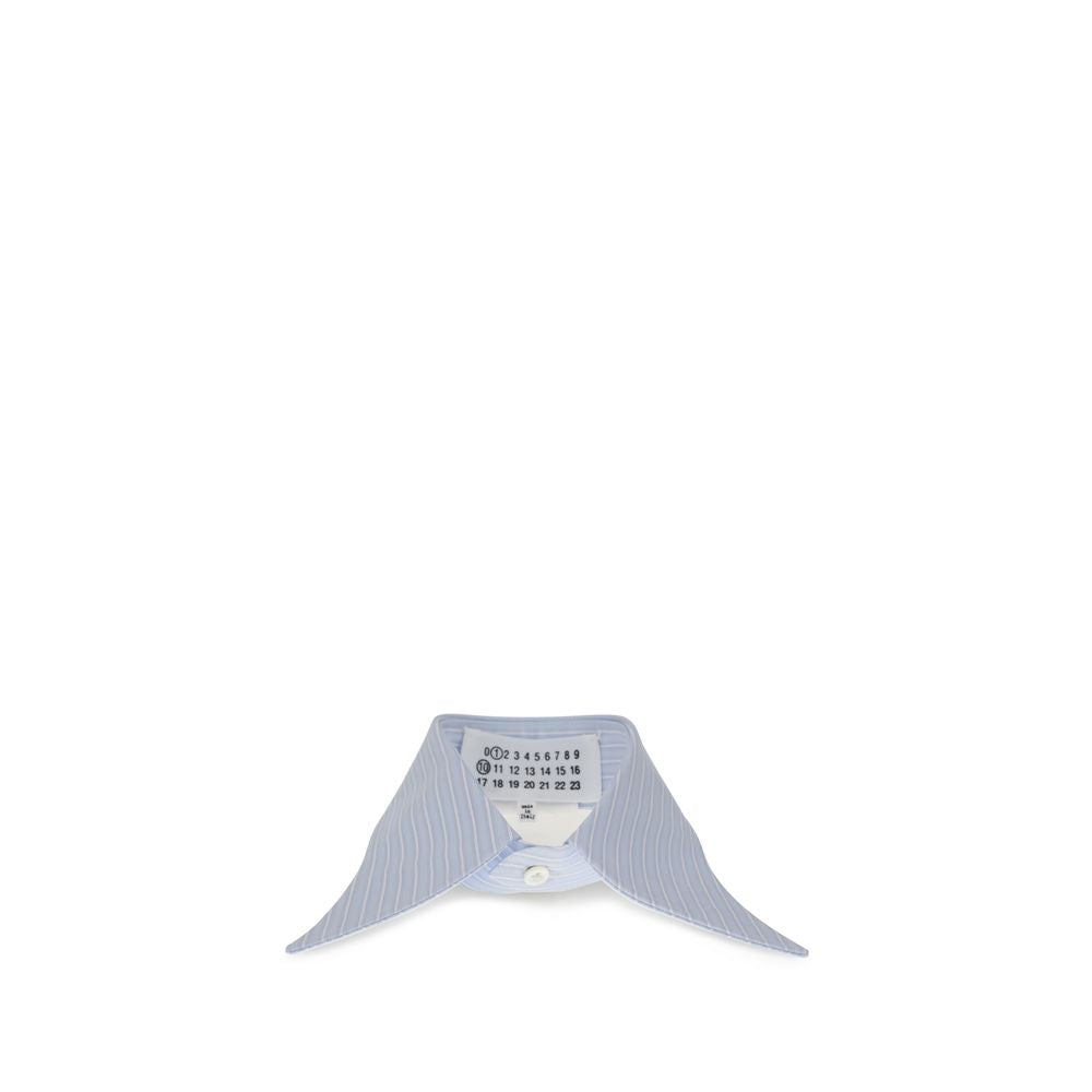 Striped collar accessory by Maison Margiela, Margiela Light Blue Cotton Other Accessories, made from cotton poplin with button closure.