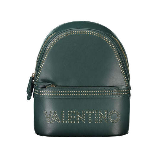 Mario Valentino Green Polyethylene Women Backpack featuring eco-friendly design and studded detailing.