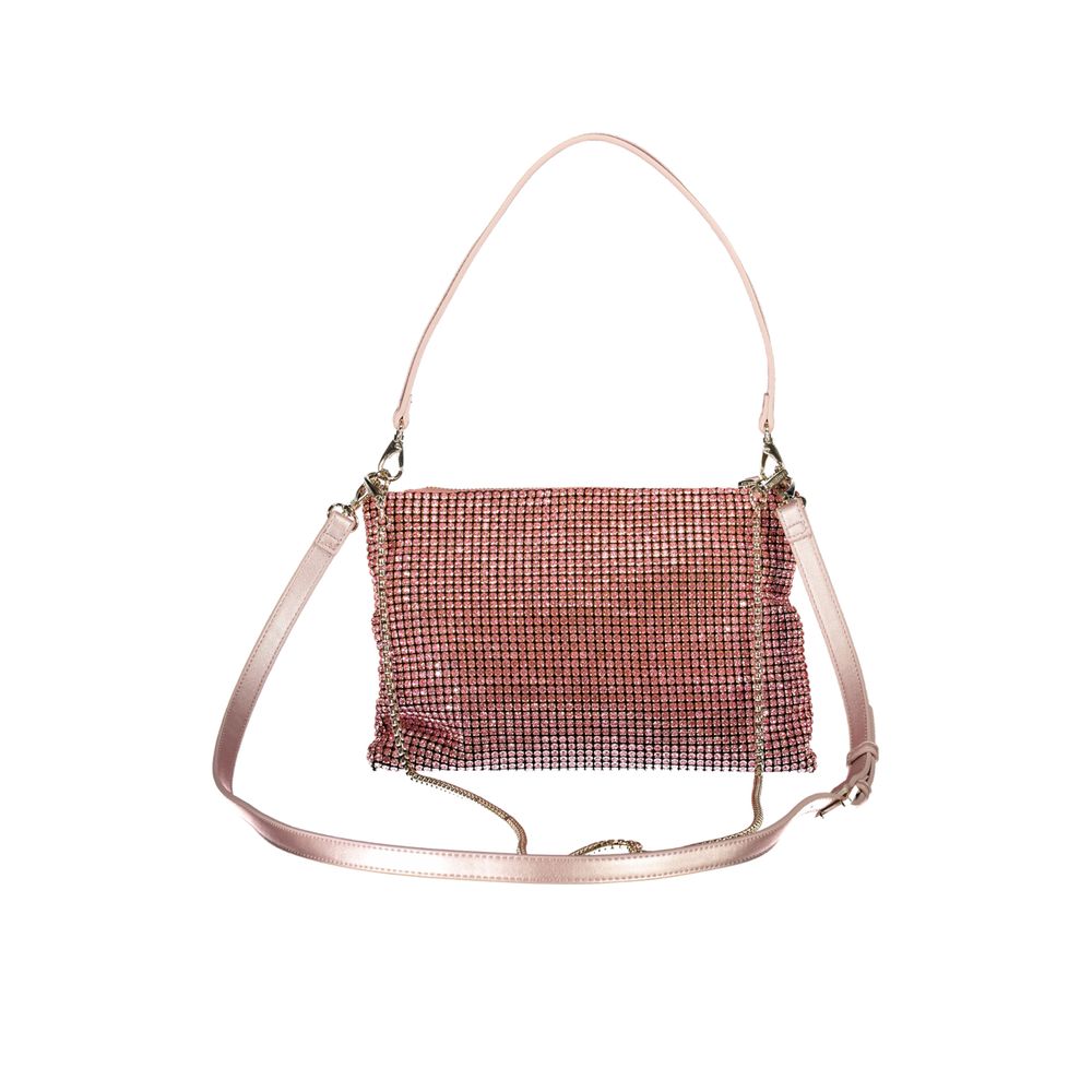 Mario Valentino Pink Polyester Women Handbag with adjustable and removable straps for versatile styling