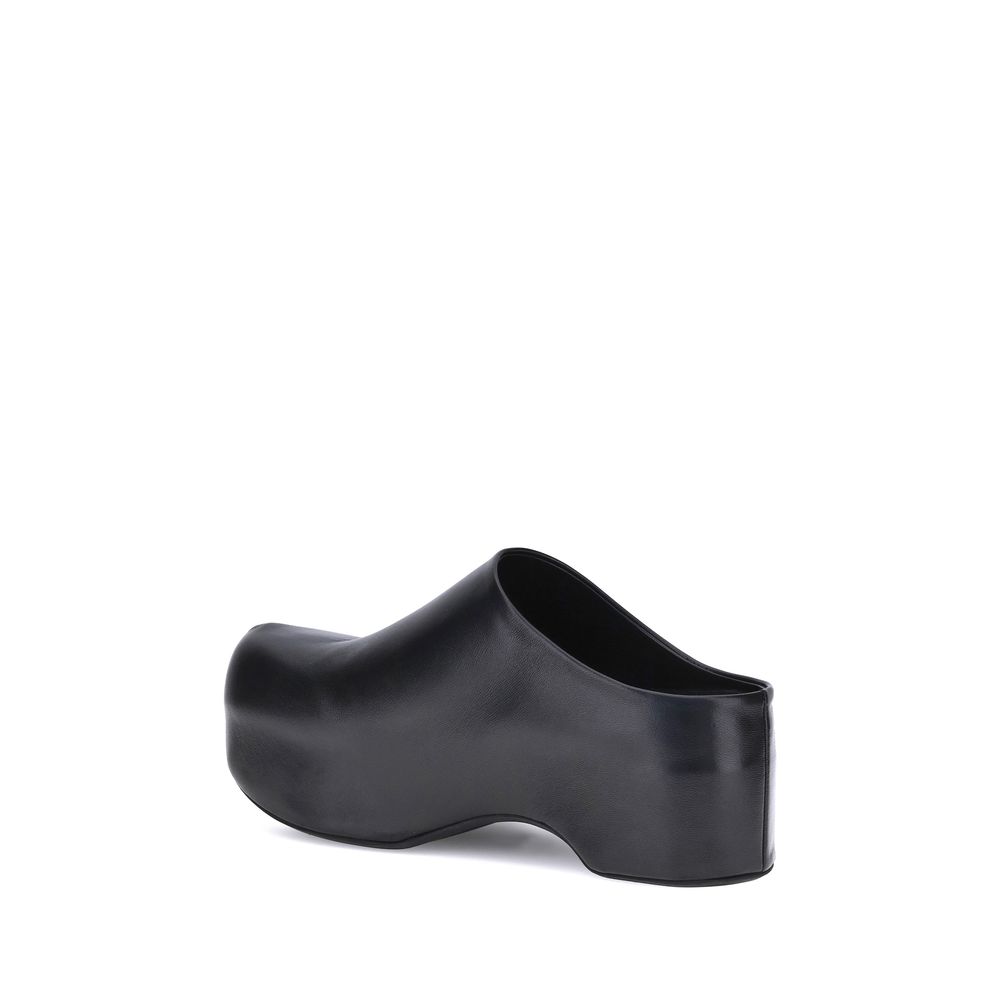Marni Black Calf Leather Bos Taurus Clogs