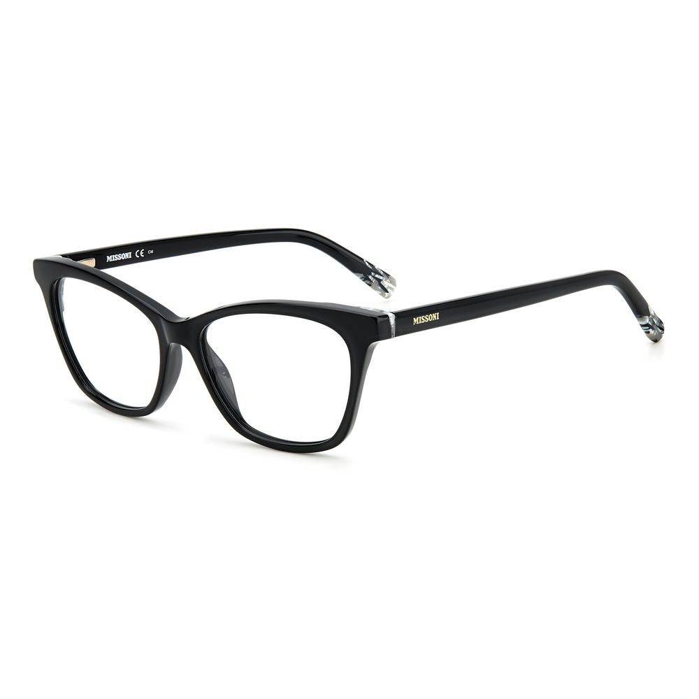 Missoni Black Acetate Frames for women, model MIS-0101-807, 53/15/145 mm dimensions, elegant black eyewear