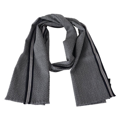 Missoni Gray Stripes Pattern 100% Wool Unisex Neck Wrap Scarf