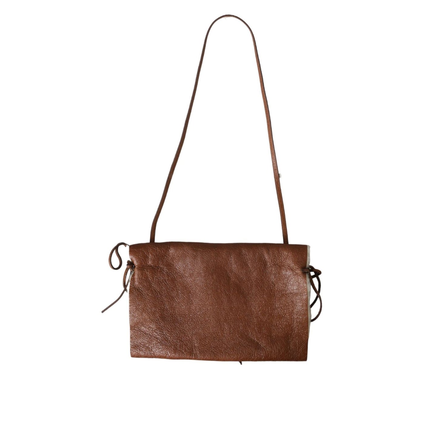 Miu Miu Brown Leather Fur Inner Lining Neck Strap WinterFleece Handwarmer