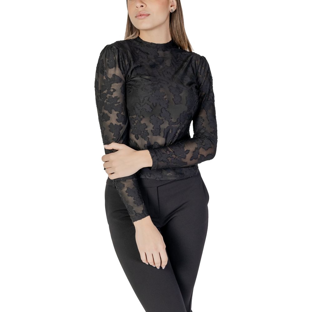 Morgan De Toi Black Polyester Long Sleeve T-Shirt