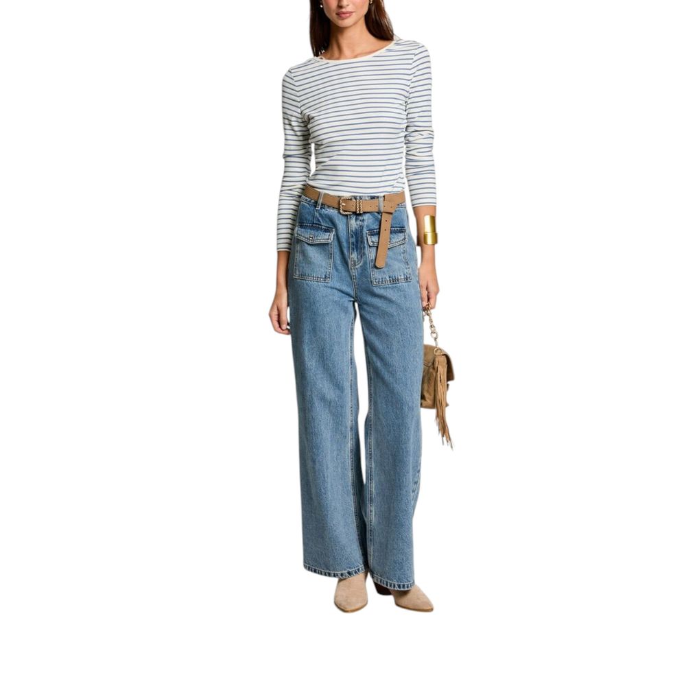 Morgan De Toi White Viscose Long Sleeve T-Shirt