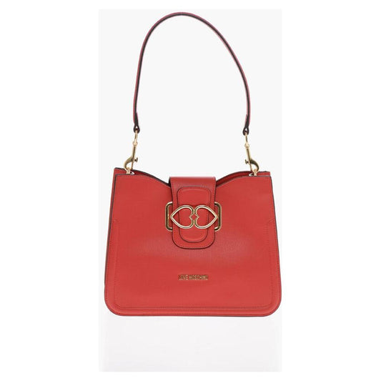 Moschino Moschino LOVE Faux Leather Shoulder Bag with Golden Hearts MOP554725GD 1728,74866327712,Bags,Moschino,New with tags,Red,Shoulder Bags - Women - Bags,Women,Women - Bags