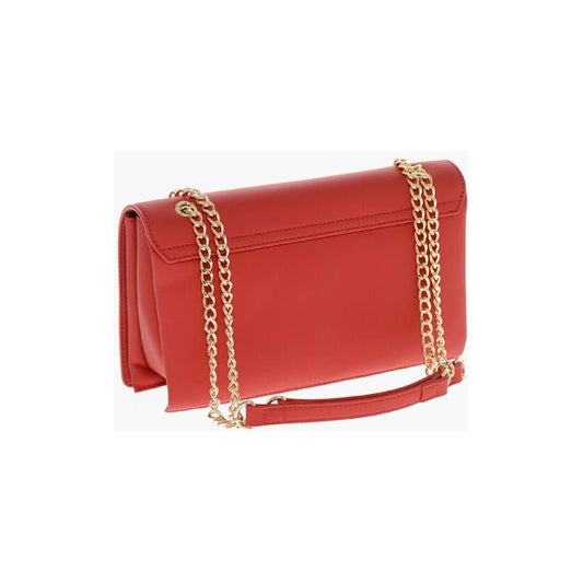 Moschino Moschino LOVE Faux Leather Shoulder Bag with Maxi Golden Logo MOP554740GD 1728,74866327712,Bags,Moschino,New with tags,Red,Shoulder Bags - Women - Bags,Women,Women - Bags
