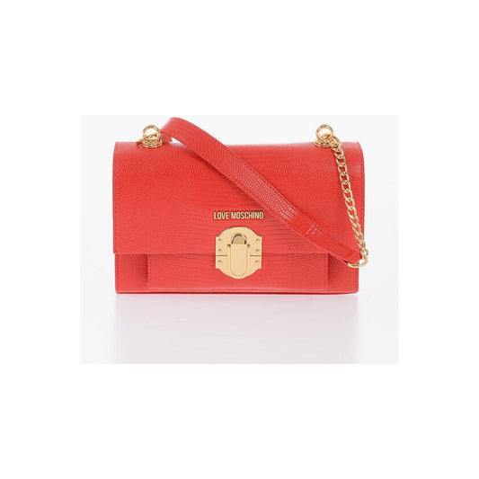 Moschino Moschino LOVE Faux Leather Shoulder Bag with Metal Magnetic Closure MOP490742GD 1728,74866327712,Bags,Moschino,New with tags,Red,Shoulder Bags - Women - Bags,Women,Women - Bags