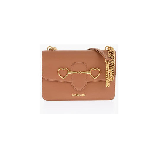 Moschino Moschino LOVE chain shoulder strap faux leather bag MOP447142GD 1728,74866327712,Bags,Brown,Moschino,New with tags,Shoulder Bags - Women - Bags,Women,Women - Bags