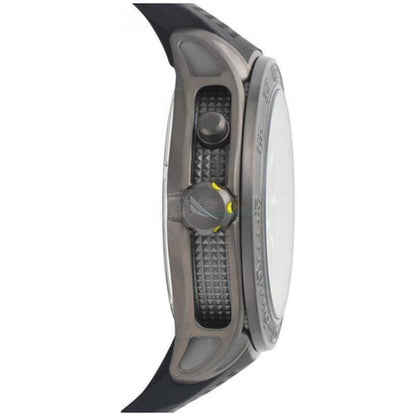 Side view of NAUTICA Mod. NAPBRW003 quartz watch showing 44mm case and mineral dial, designed for gent, water resistant up to 20 ATM.