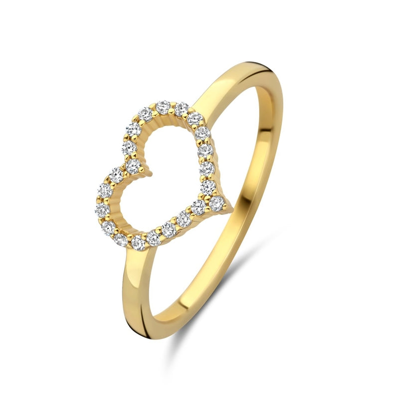 NEW BLING Mod. 9NB-1447-56 gold ring with diamond heart design
