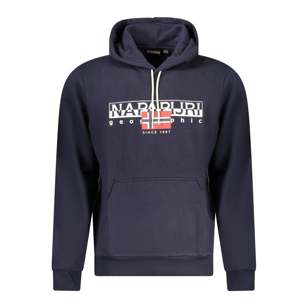 Napapijri Blue Cotton Men's Hooded Sweatshirt