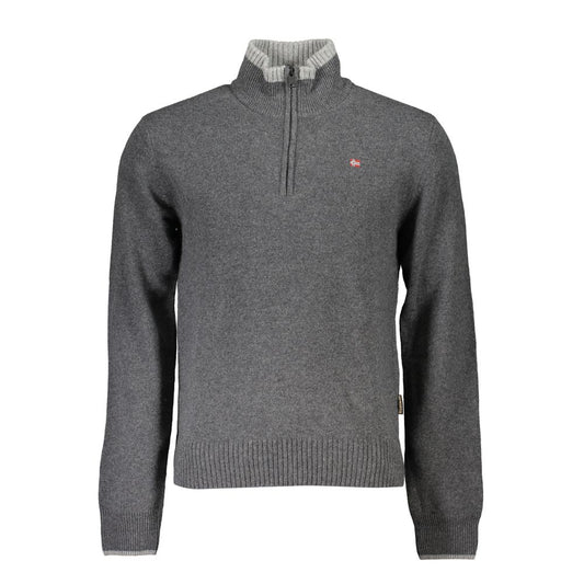 Napapijri Gray Fabric Sweater NA-25052-M