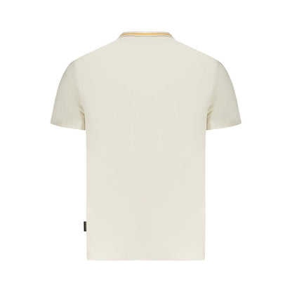 Back view of Napapijri White Cotton T-Shirt, relaxed fit, crew neck, with contrasting details, made of 100% organic cotton.