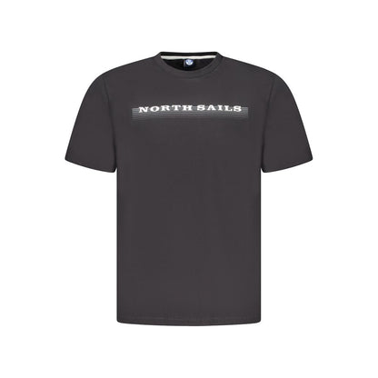 North Sails Black Cotton Men TShirt featuring iconic logo on front, perfect for modern style and comfort.