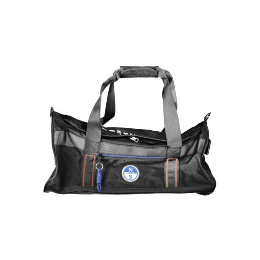 North Sails Nero Polyester Men Duffle Bag with logo, durable design, and handles for easy carrying.