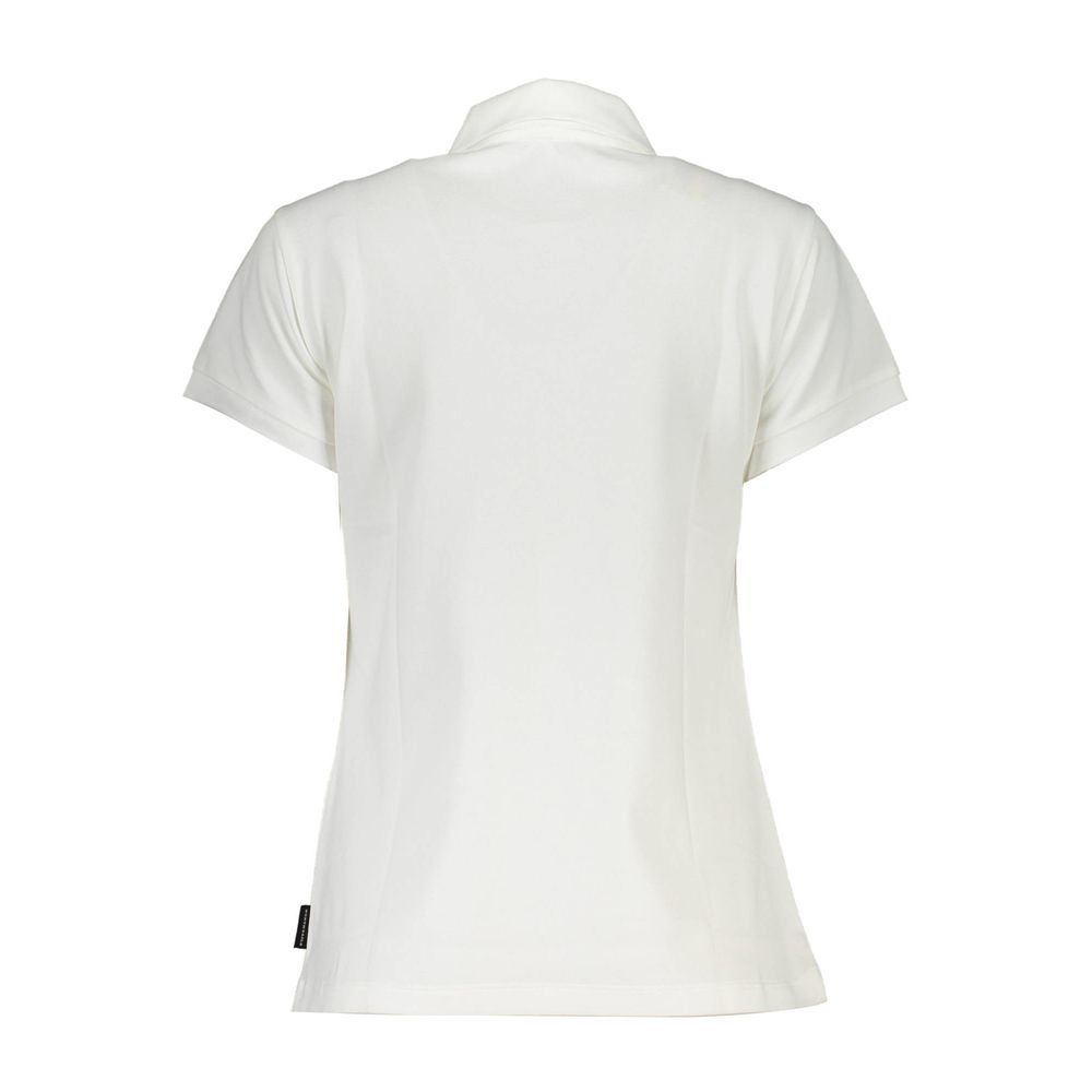 Back view of North Sails White Cotton Women Polo Shirt showing simple and elegant design.