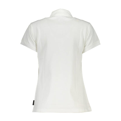 Back view of North Sails White Cotton Women Polo Shirt showing simple and elegant design.