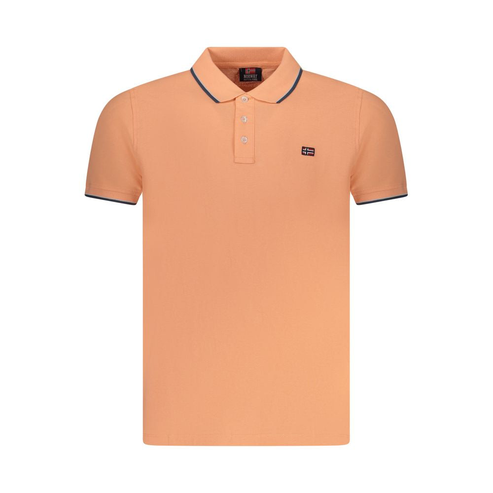 Norway 1963 Pink Cotton Men Polo Shirt with contrasting details, premium fabric, and classic 3-button placket for refined casual style.