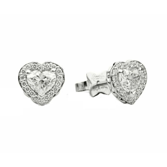 ORECCHINI RECARLO MOD. E67SC002_046 heart-shaped stud earrings with diamond detailing