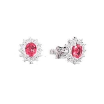 ORECCHINI RECARLO MOD. E77CC001_RB sparkling diamond and ruby earrings.