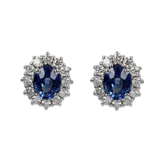 ORECCHINI RECARLO MOD. E77CC001_ZB - Elegant earrings with blue gemstones and diamond accents.