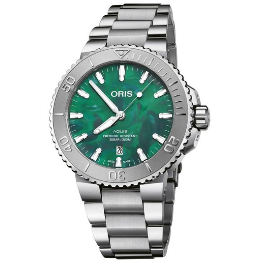 ORIS MOD. AQUIS X BRACENET wristwatch, stainless steel, 43.5 mm case, water resistant, automatic movement, gent's watch.