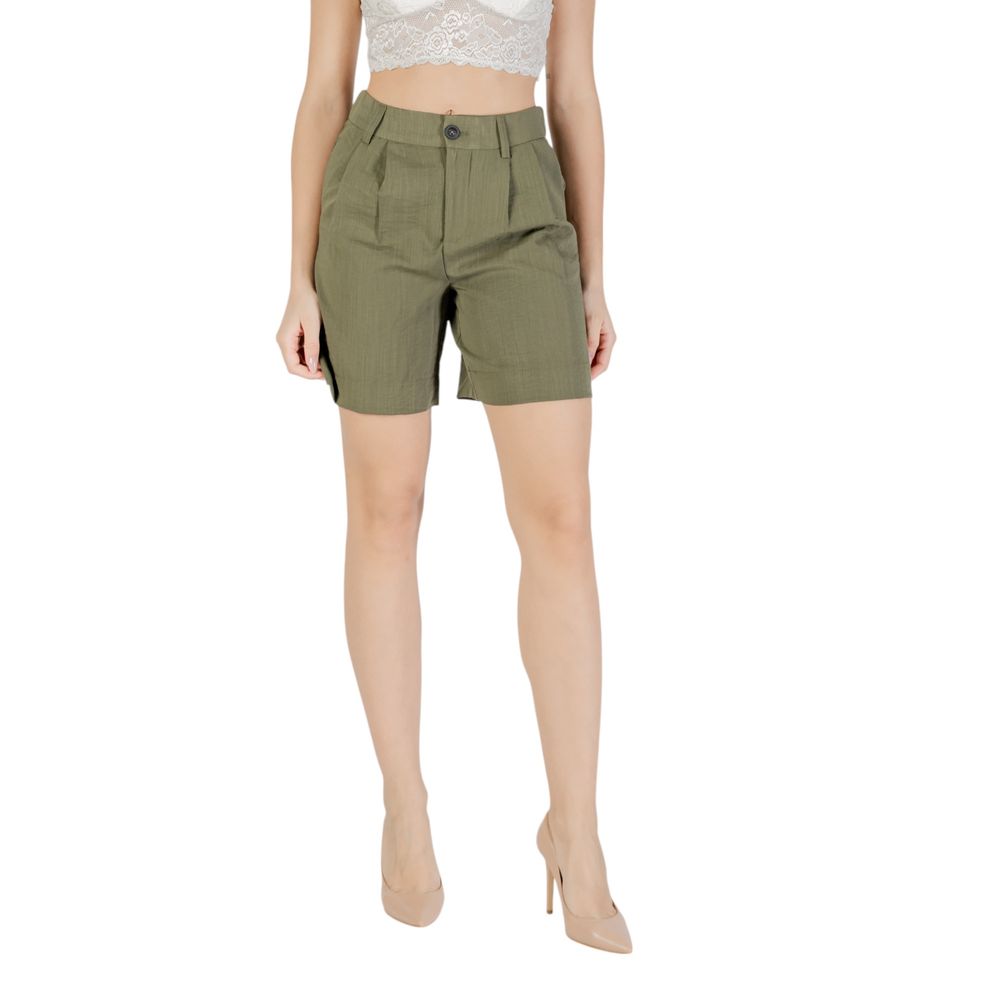 Only Green Viscose Bermuda Shorts