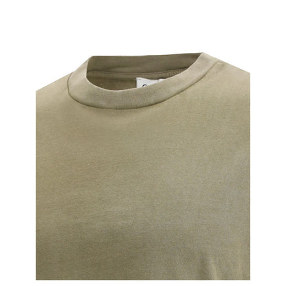 Our Legacy Green Cotton T-Shirt with ribbed crew neck and vintage monochrome design for timeless style.
