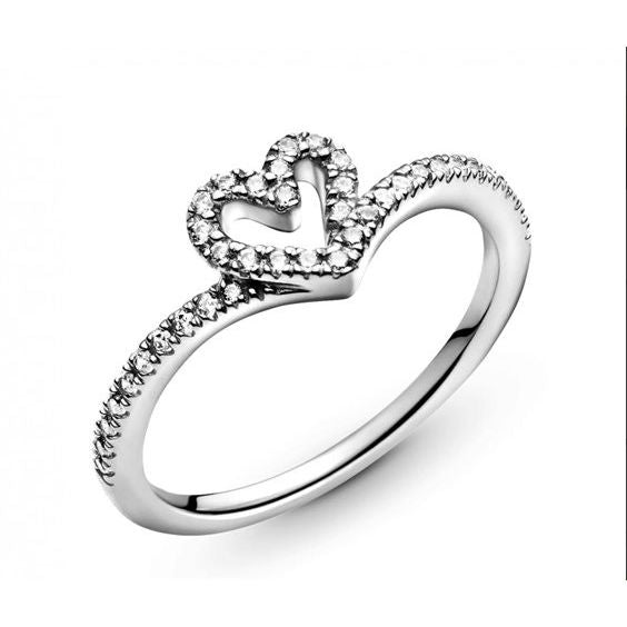 PANDORA JEWELRY Mod. 199302C01-50 heart-shaped diamond ring