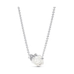 PANDORA JEWELRY Mod. 393206C01-45, elegant necklace featuring a rose pendant on a silver chain, ideal for gifting or personal wear.