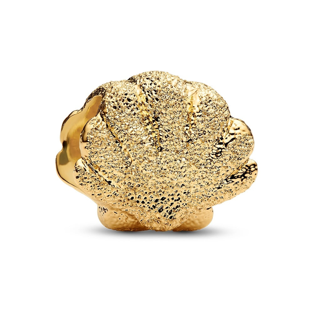 PANDORA JEWELRY Mod. 764057C00 gold textured shell charm