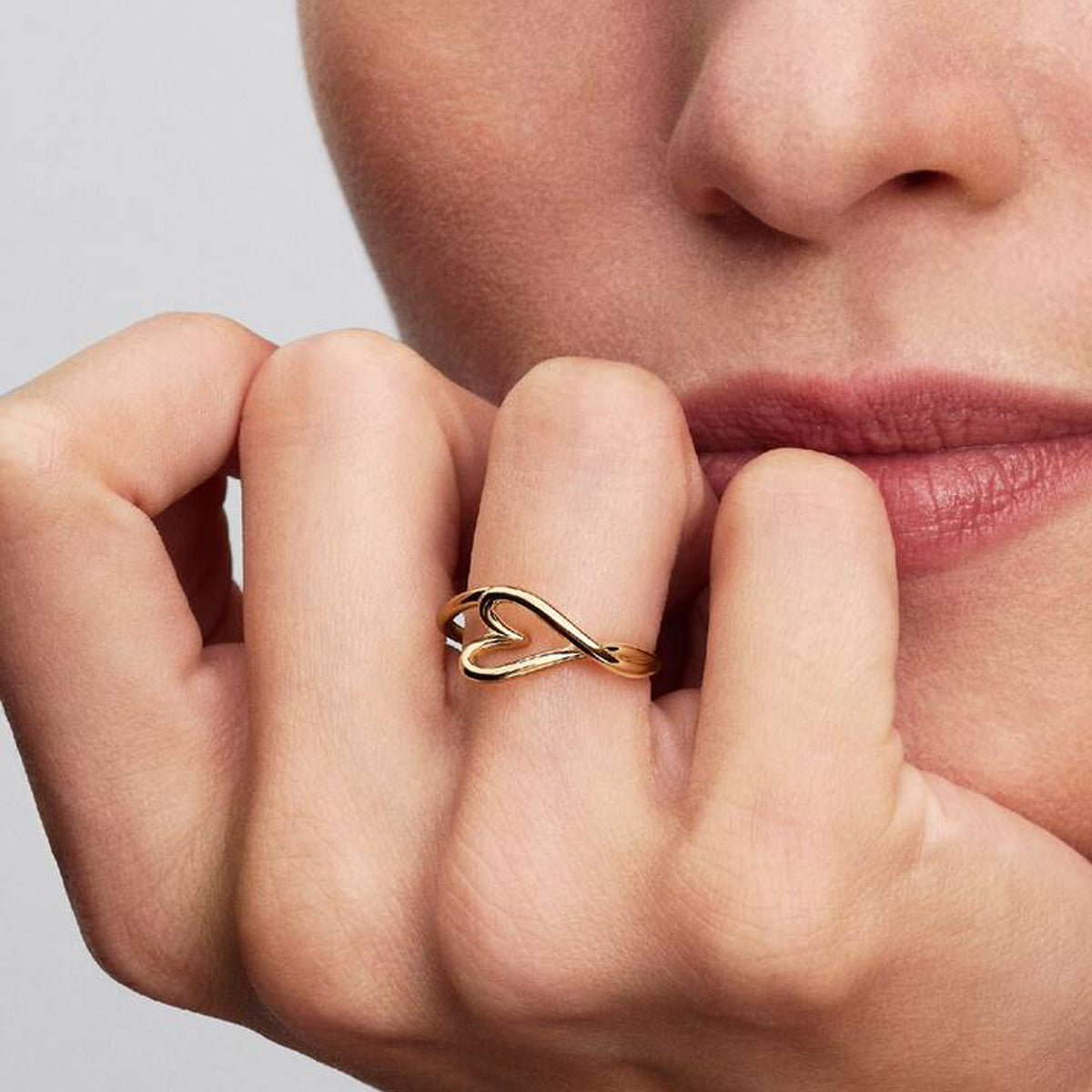 PANDORA Mod. ORGANICALLY SHAPED HEART SMALL RING