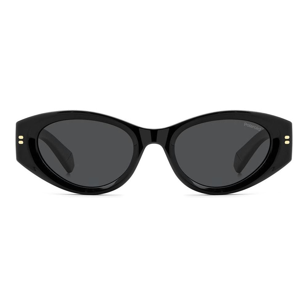 Alt Tag: POLAROID MOD. PLD 6243_S_X women's sunglasses, black polycarbonate frame, stylish eyewear for ladies.