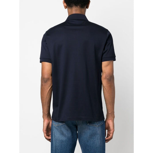 Back view of a navy blue PS By Paul Smith T-shirts and Polos Blue with short sleeves and polo collar.