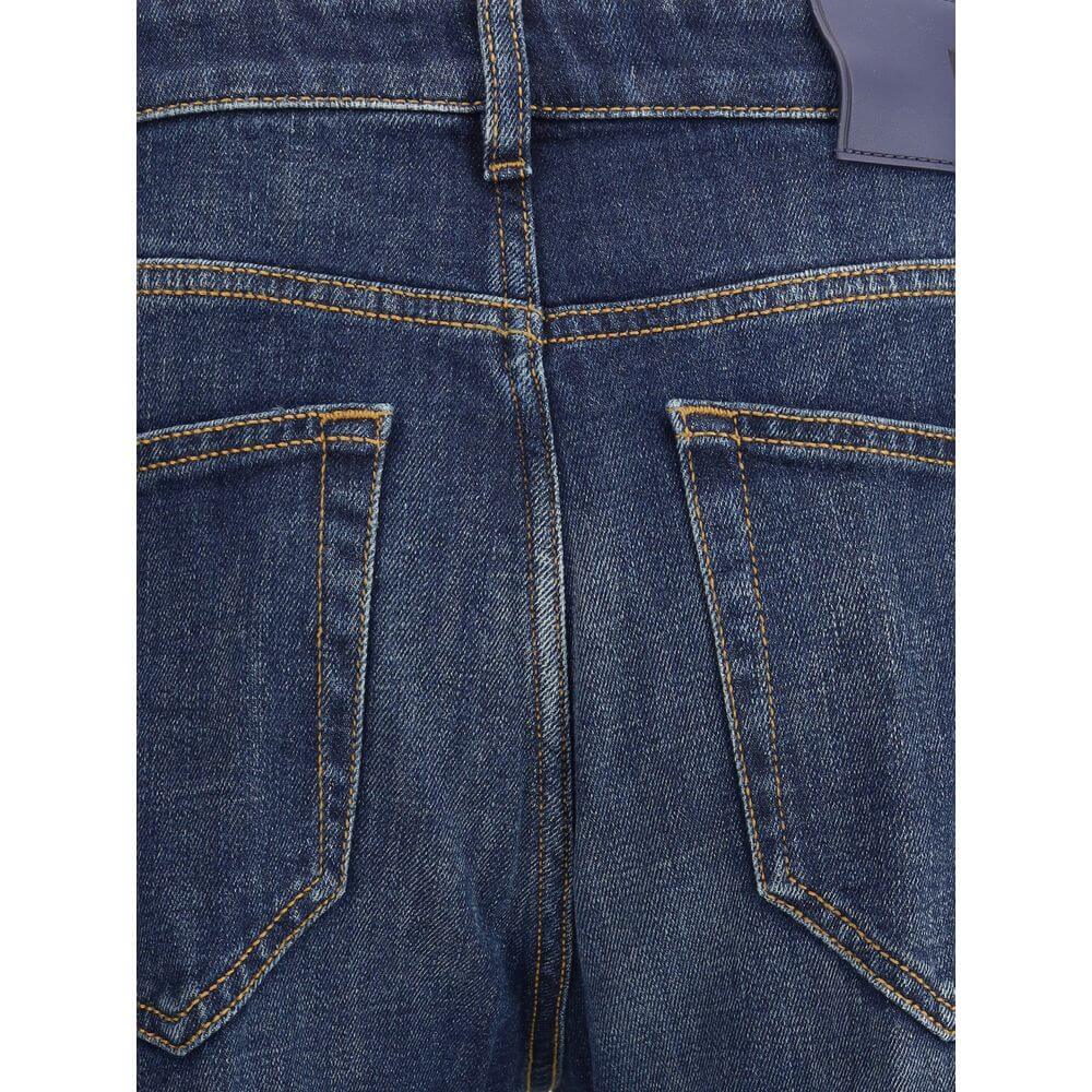 Back view of PT Torino Blue Cotton Slim Fit Jeans in denim with five-pocket design and classic stitching.