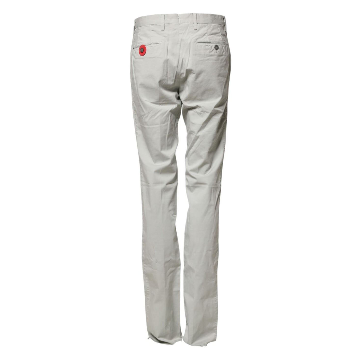 PT01 Light Gray Mid Waist Men Straight Chino Trouser Pants
