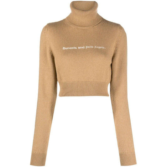 Palm Angels Palm Angels Sweaters Camel PWHF024F23KNI0016210 Fall - Winter 2023,LDin,New In,Women,Women > Clothing,Women > Clothing > Topwear,Yes Eu