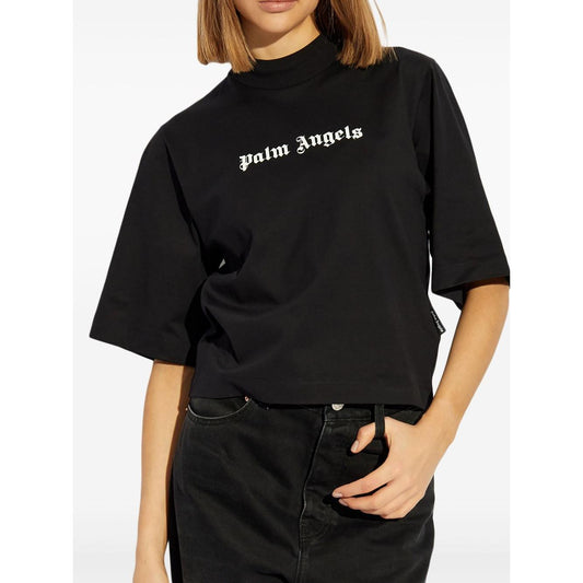 Palm Angels Palm Angels crop T-shirt with logo PWAA020C99JER0161001-P25 LDin,Spring - Summer 2025,Women,Women > Clothing,Women > Clothing > Topwear,Yes Eu