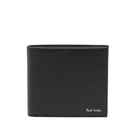 Paul Smith Leahter bifold wallet in black calf leather with logo detail and internal card slots.