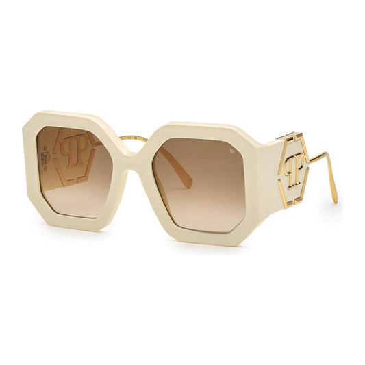 Philipp Plein Philipp Plein White Acetate Sunglasses PPSPP0675409ZQAC 1728,New with tags,Philipp Plein,Sunglasses for Women - Sunglasses,White,Women